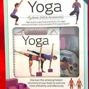 Anatomy of  Fitness Yoga Kit Set. Includes Book,DVD and Accessories.